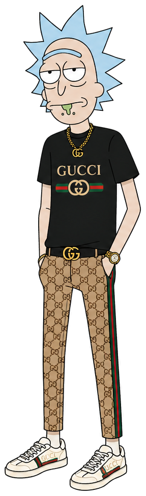 Gucci Rick in a deadpan pose